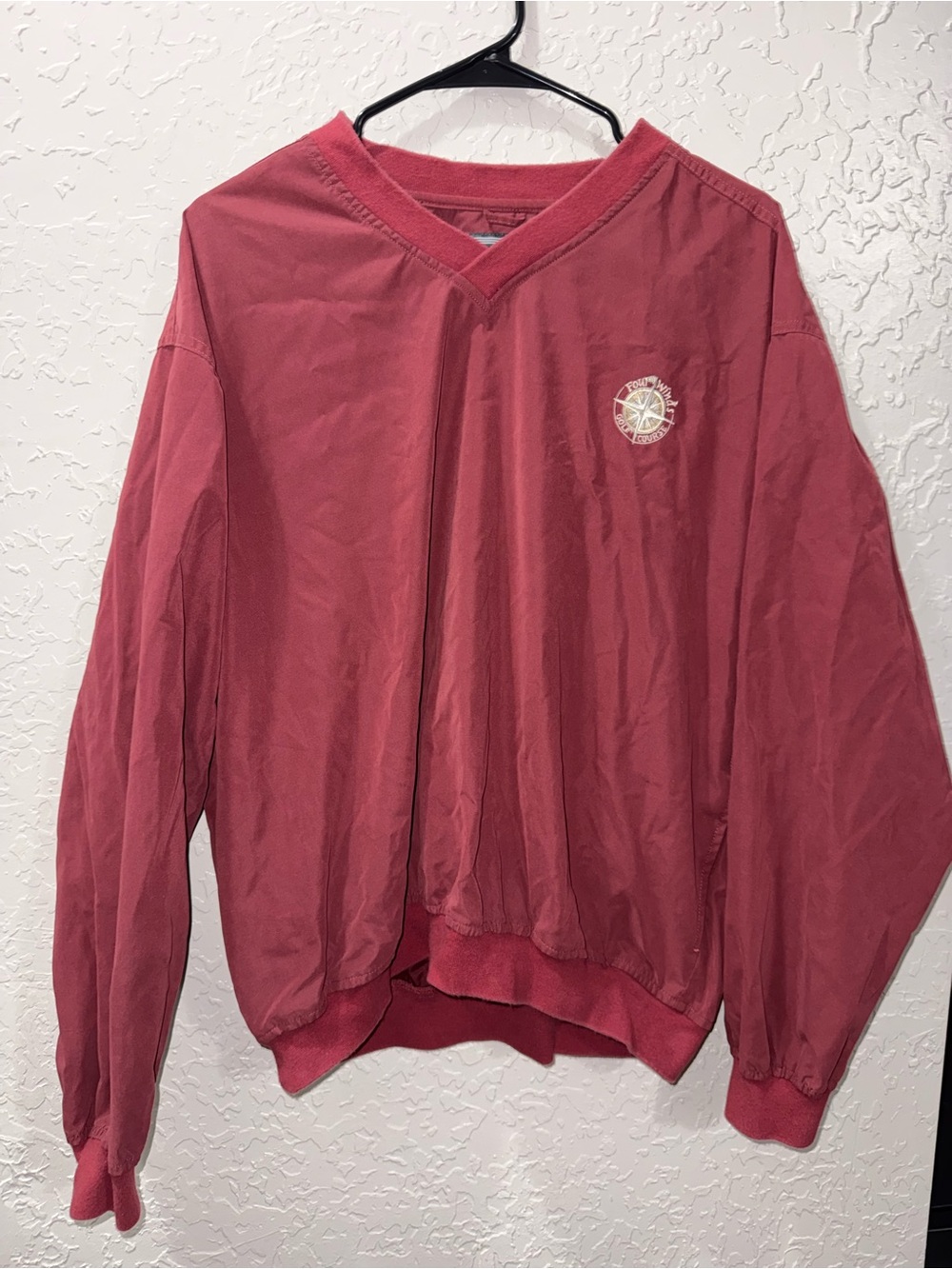 Page & Tuttle Four Winds Golf Course V-Neck Windbreaker Pullover Jacket Large